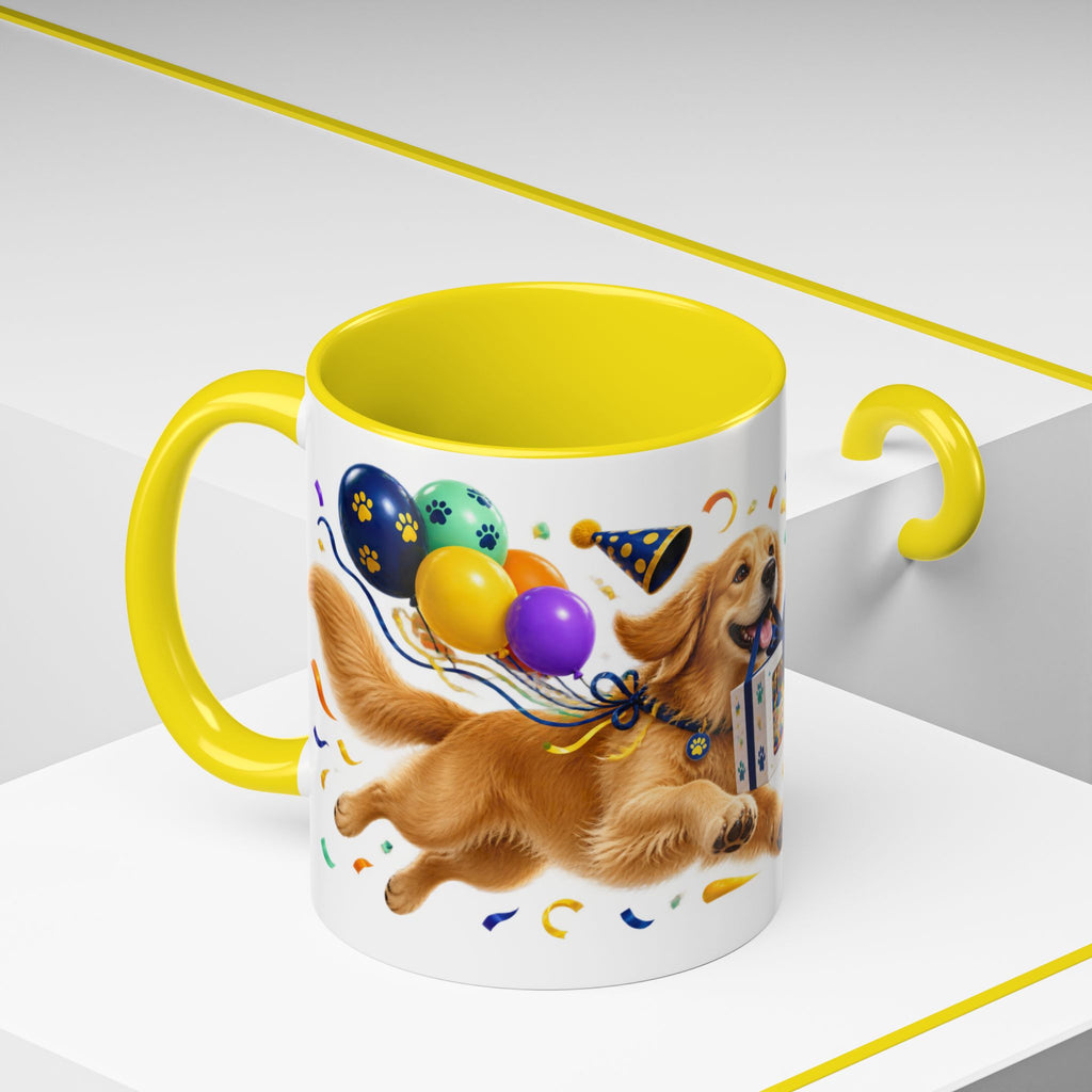 Fetch the Cake Golden Retriever Birthday White Mug