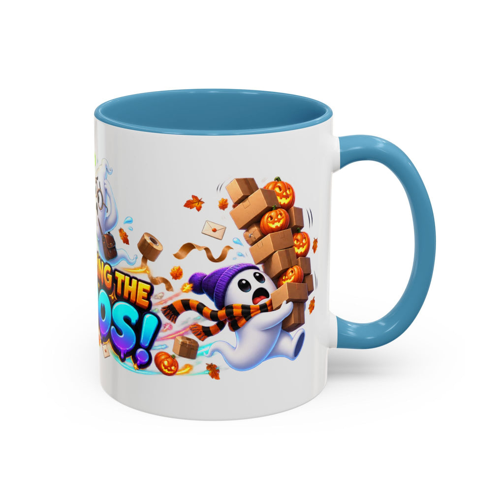 Delivering the Boos Ghost Delivery Halloween White Mug