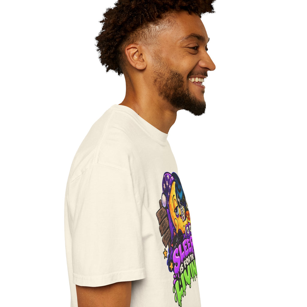 Sleep Is for the Living – Funny Halloween Moon T-Shirt