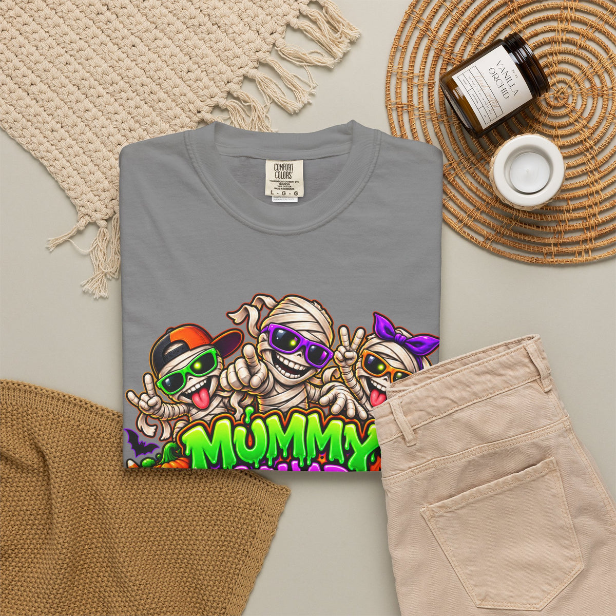 Mummy Squad For Life Halloween T-Shirt – Funny Colorful Mummy Graphic Tee
