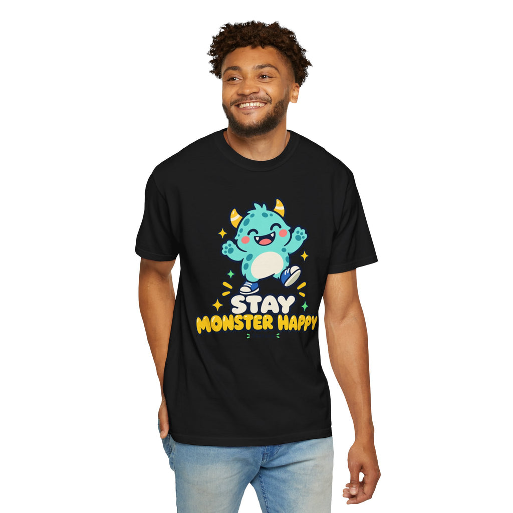 Stay Monster Happy – Cute Monster Graphic T-Shirt