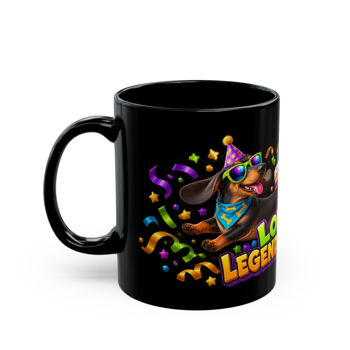 Long Dog Legendary Birthday Dachshund Black Mug