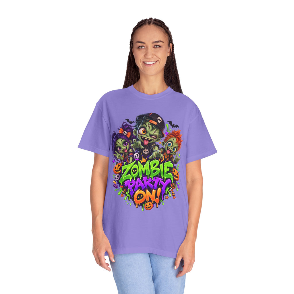 Zombie Party On! – Halloween Zombie Crew Graphic T-Shirt
