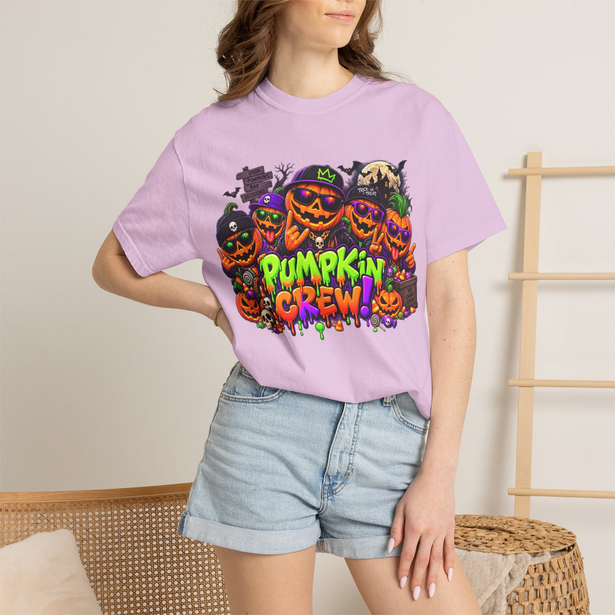 Pumpkin Crew Halloween T-Shirt – Funny Jack O’ Lantern Graphic Tee