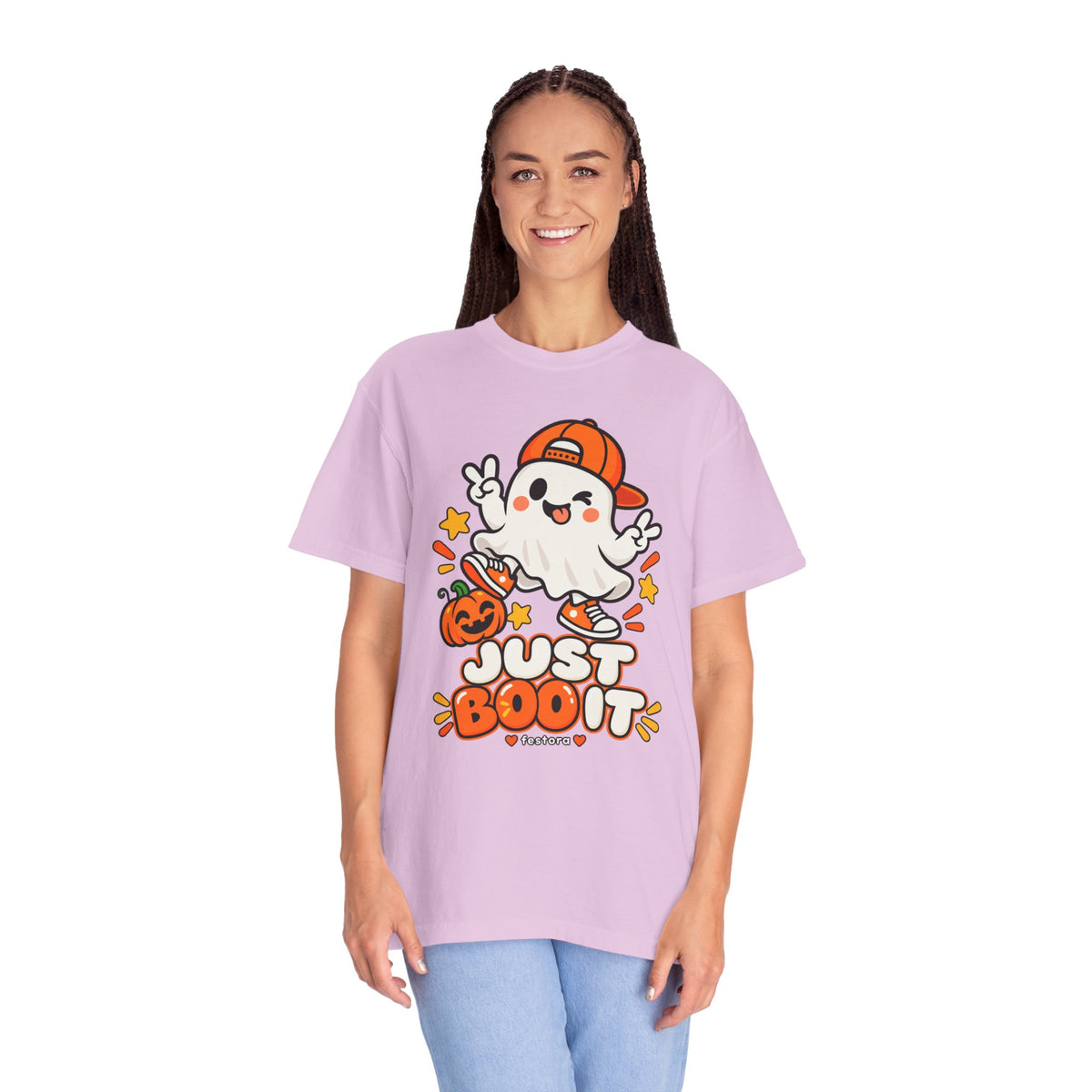 Just Boo It Halloween T-Shirt | Cute Skater Ghost Graphic Tee