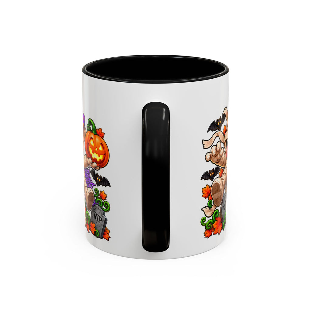 Wrapped Up & Ready to Party White Mug – Funny Mummies & Spooky Party Design