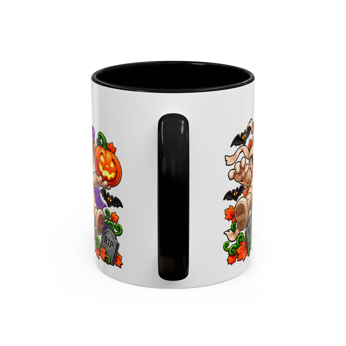 Wrapped Up & Ready to Party White Mug – Funny Mummies & Spooky Party Design