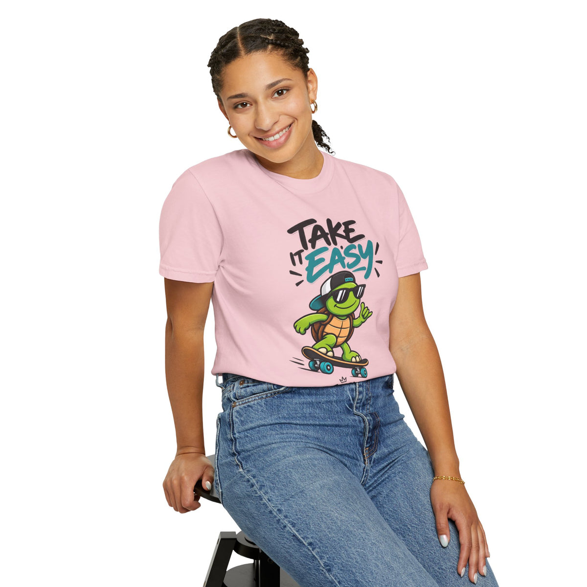 Take It Easy Skate Turtle Graphic T-Shirt | Festora Everyday
