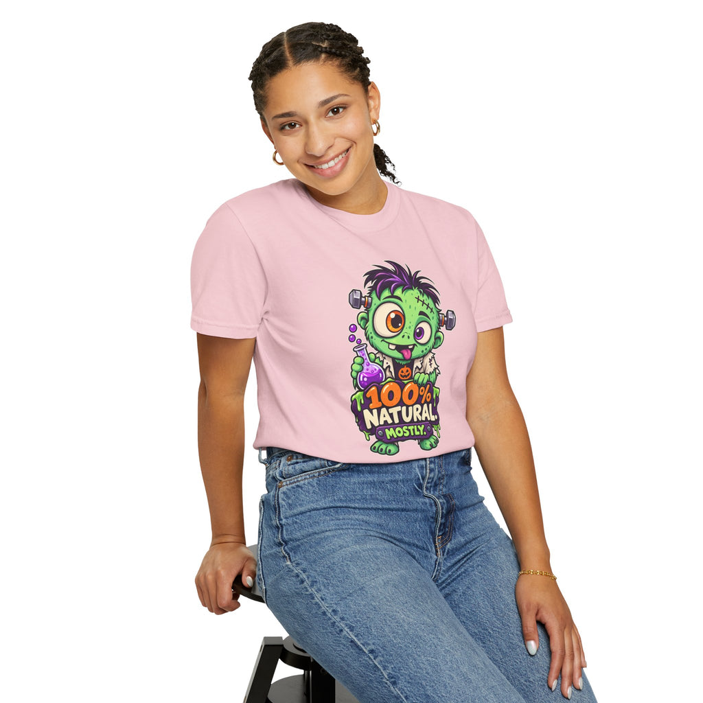 100% Natural. Mostly. – Cute Halloween Lab Monster T-Shirt