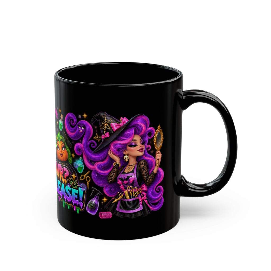 Bad Hair Witch Please Halloween Hairstylist Black Mug