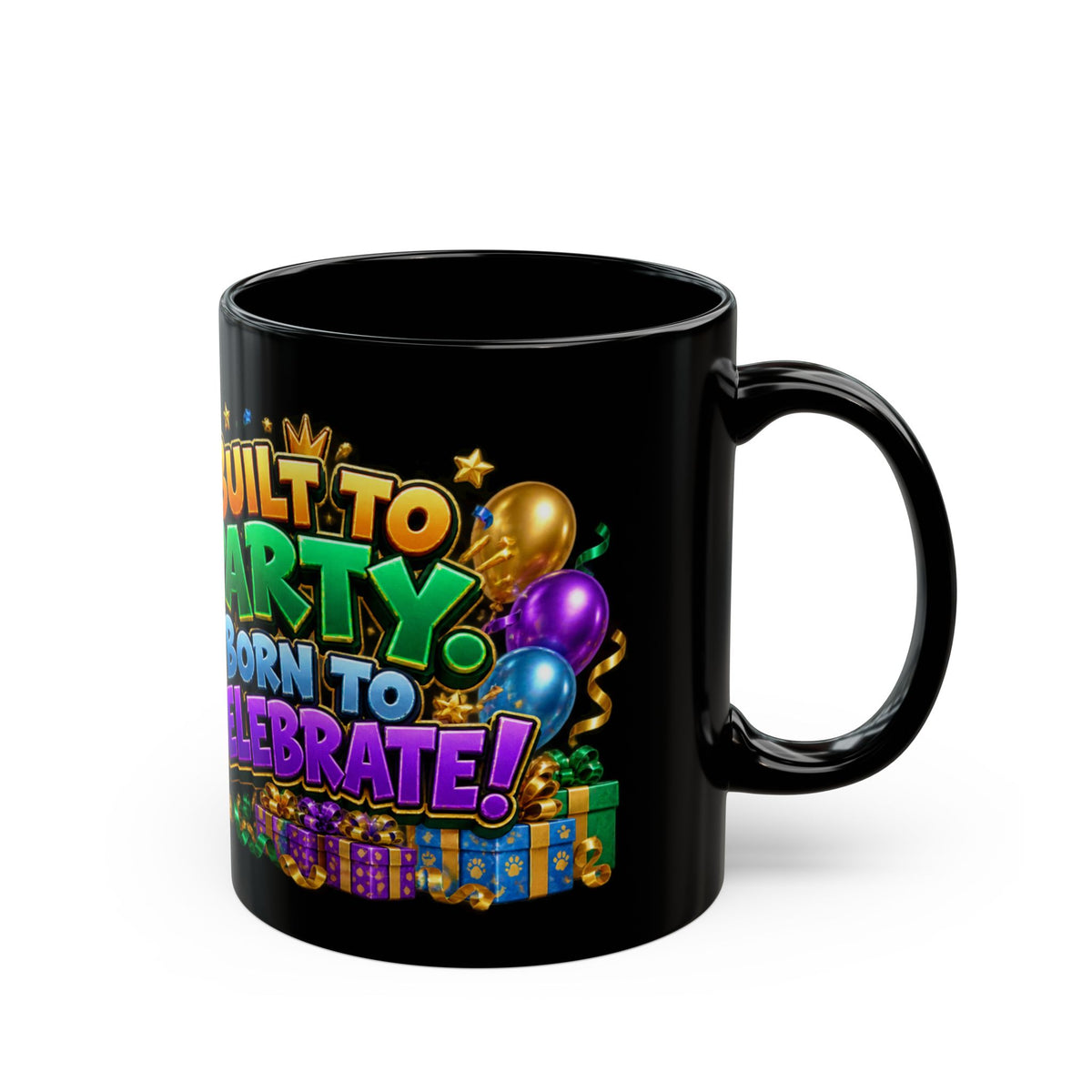 Built to Party English Bulldog Birthday Black Mug