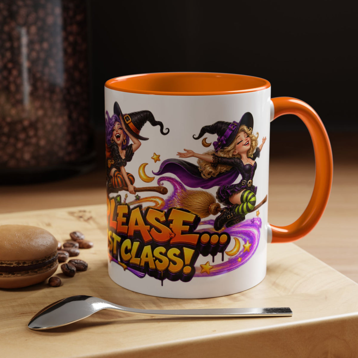 Witch Please I Fly First Class Halloween White Mug