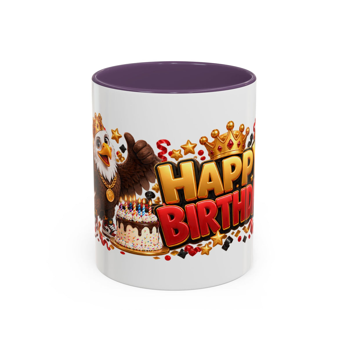Happy Birthday Eagle Mug – Colorful 3D Birthday Gift – White Coffee Mug