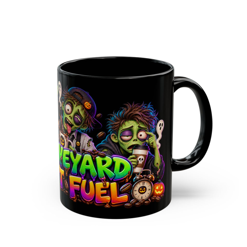 Graveyard Shift Fuel Coffee Zombies Halloween Black Mug