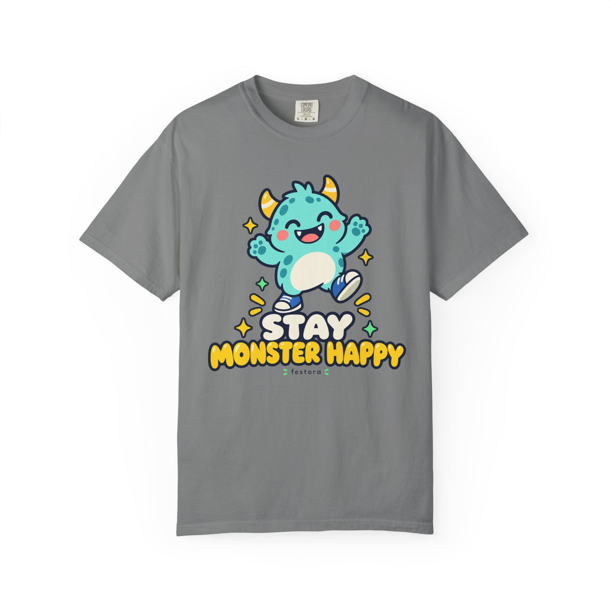 Stay Monster Happy – Cute Monster Graphic T-Shirt