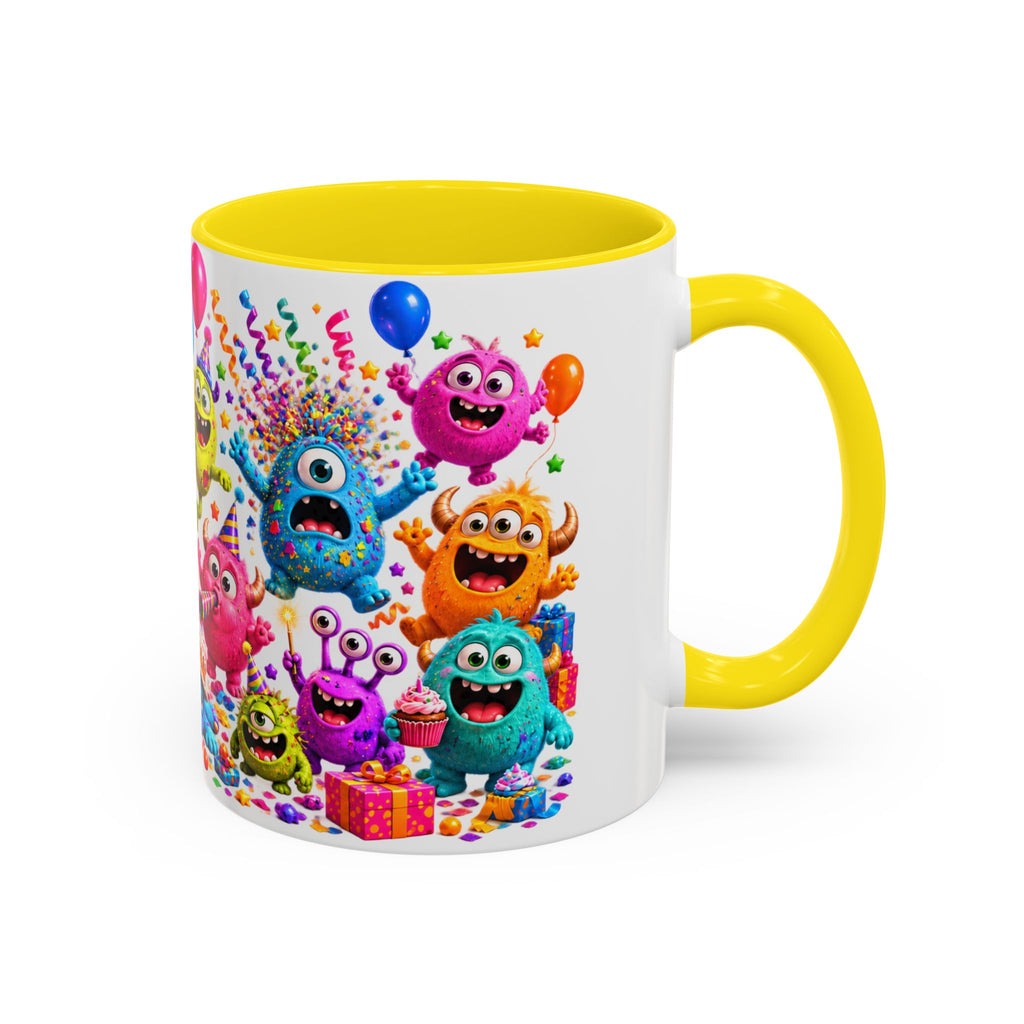 Birthday Mode On Monsters Coffee Mug — Colorful Party Coffee Cup (11/15oz)
