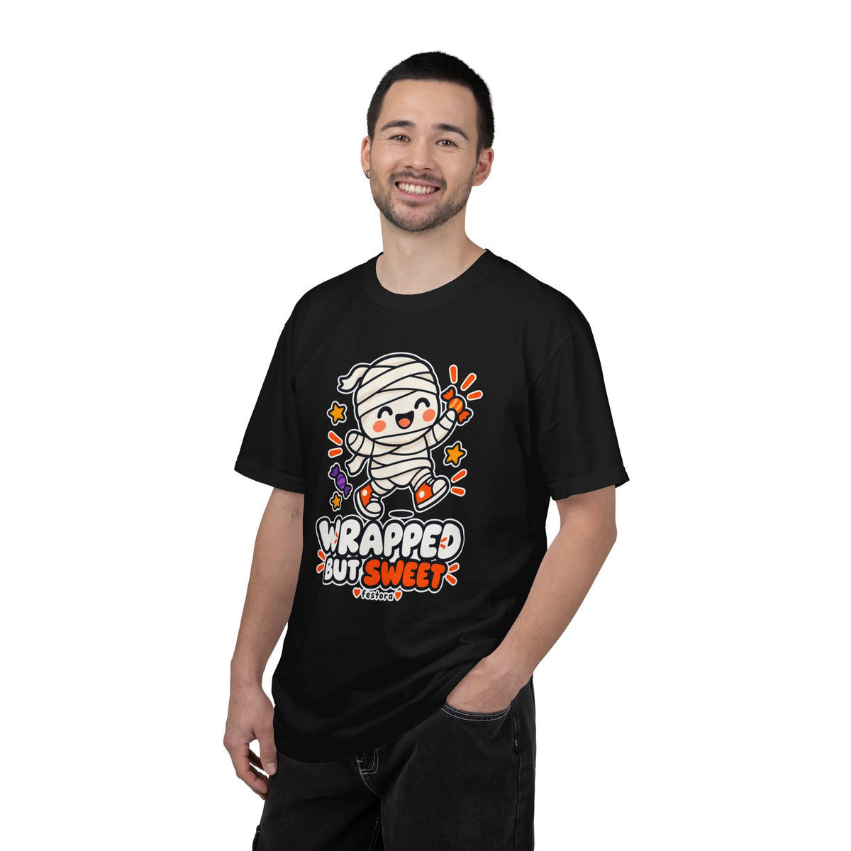 Wrapped but Sweet Halloween T-Shirt | Cute Mummy Graphic Tee