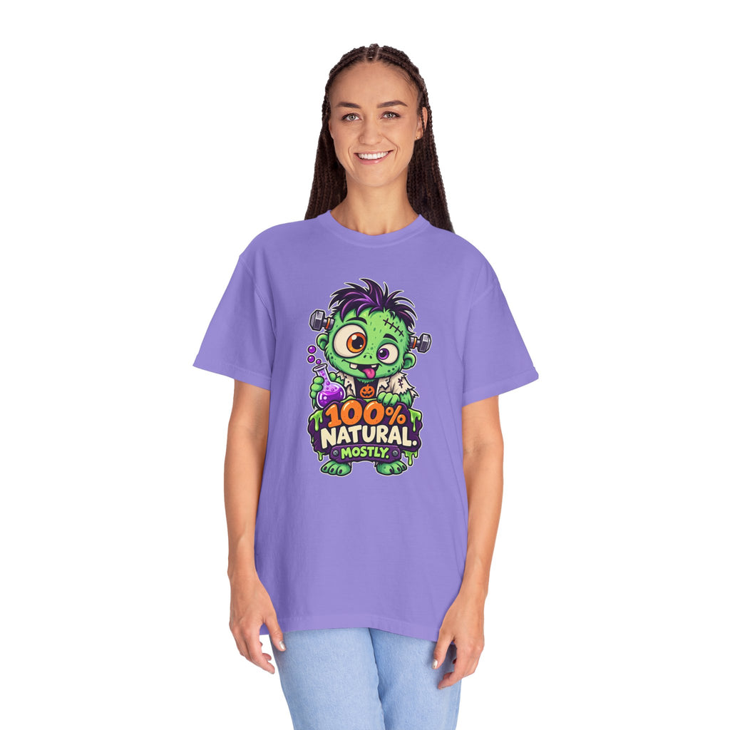 100% Natural. Mostly. – Cute Halloween Lab Monster T-Shirt