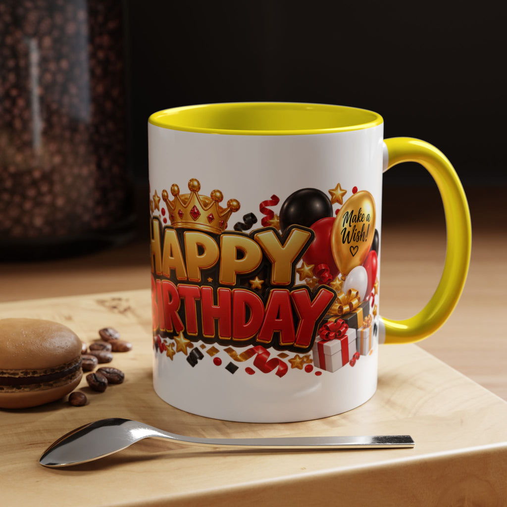 Happy Birthday Eagle Mug – Colorful 3D Birthday Gift – White Coffee Mug
