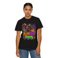 Neon Black Cat Halloween Chaos T-Shirt | Cute Spooky Cat Graphic Tee