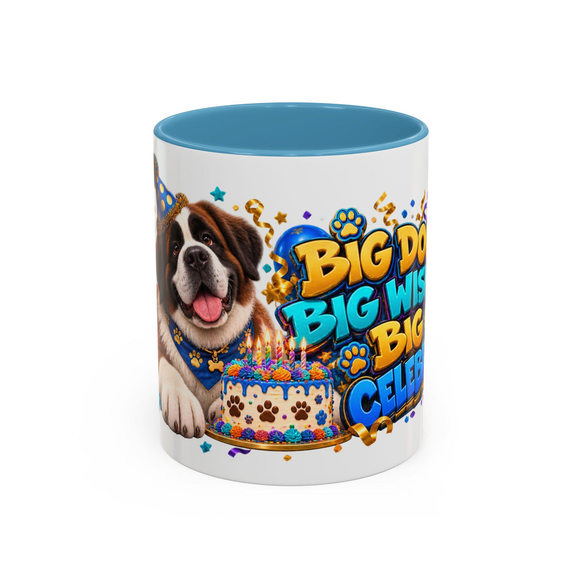 Big Dog Big Wishes Saint Bernard Birthday White Mug