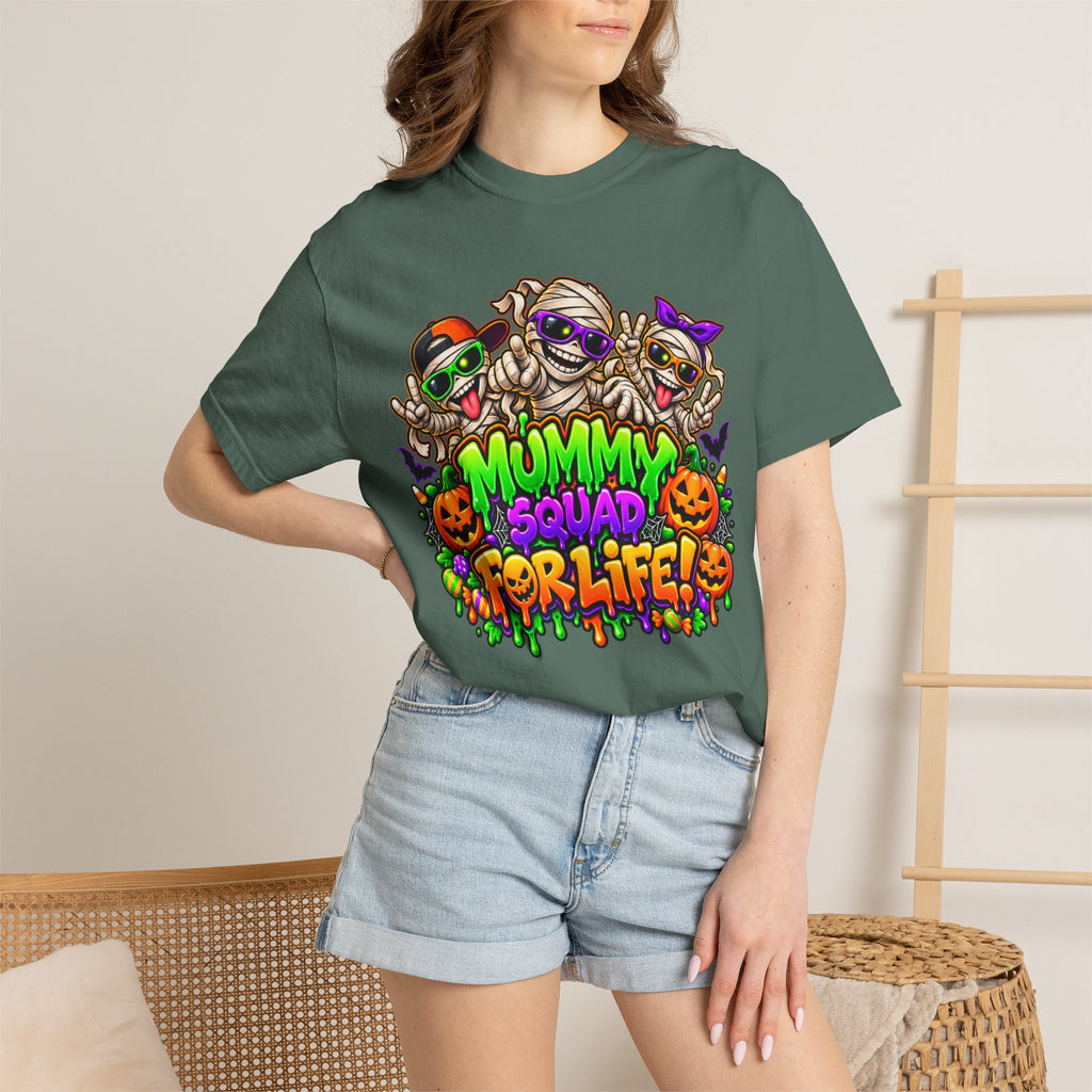Mummy Squad For Life Halloween T-Shirt – Funny Colorful Mummy Graphic Tee