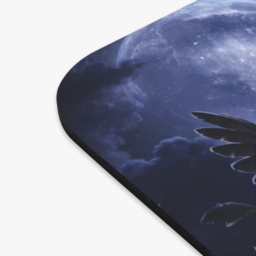 Moonlit Ravens Mouse Pad - Playful Night Sky Bird Design