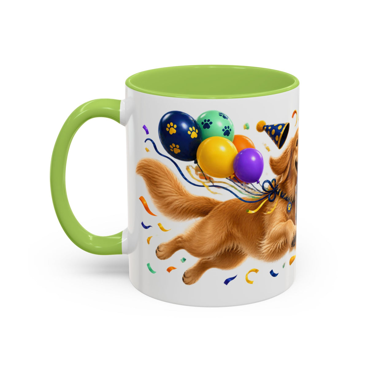 Fetch the Cake Golden Retriever Birthday White Mug