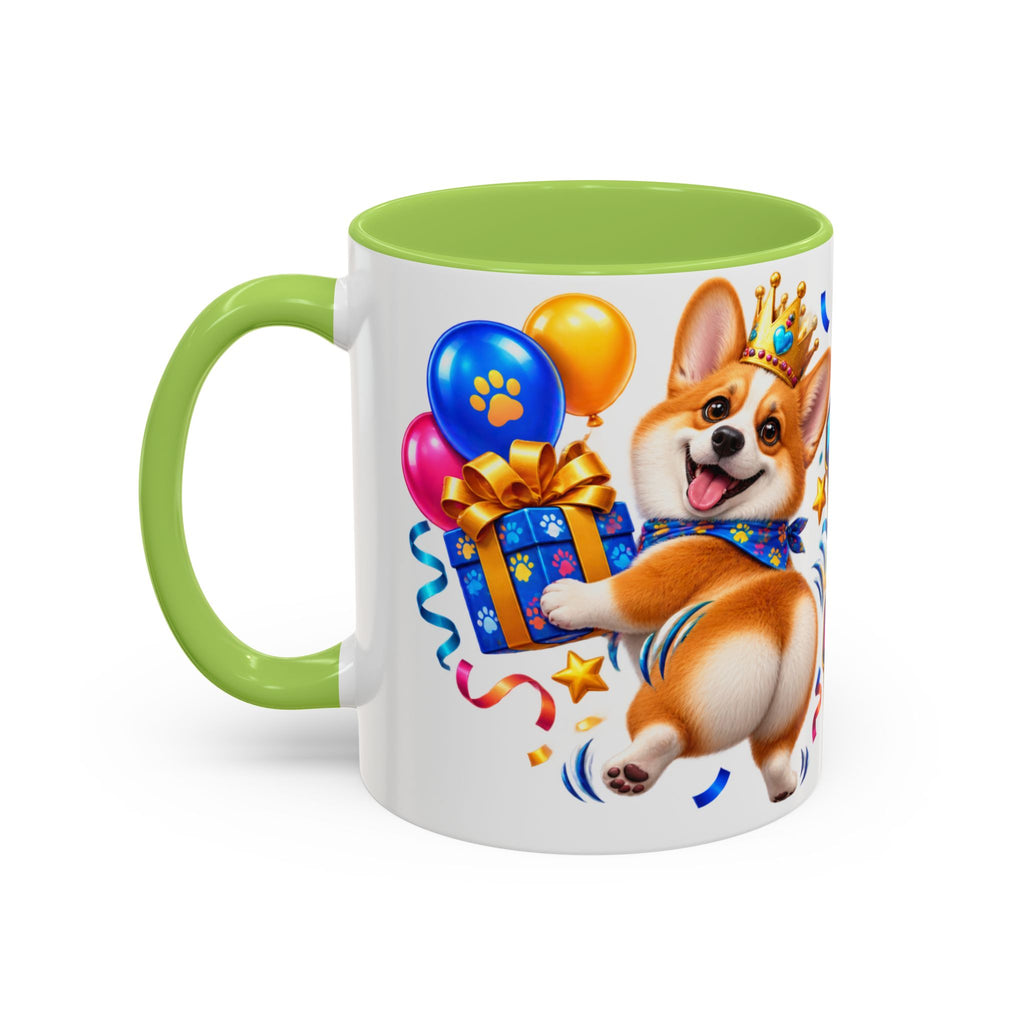 Birthday Mode Full Wiggle Corgi White Mug