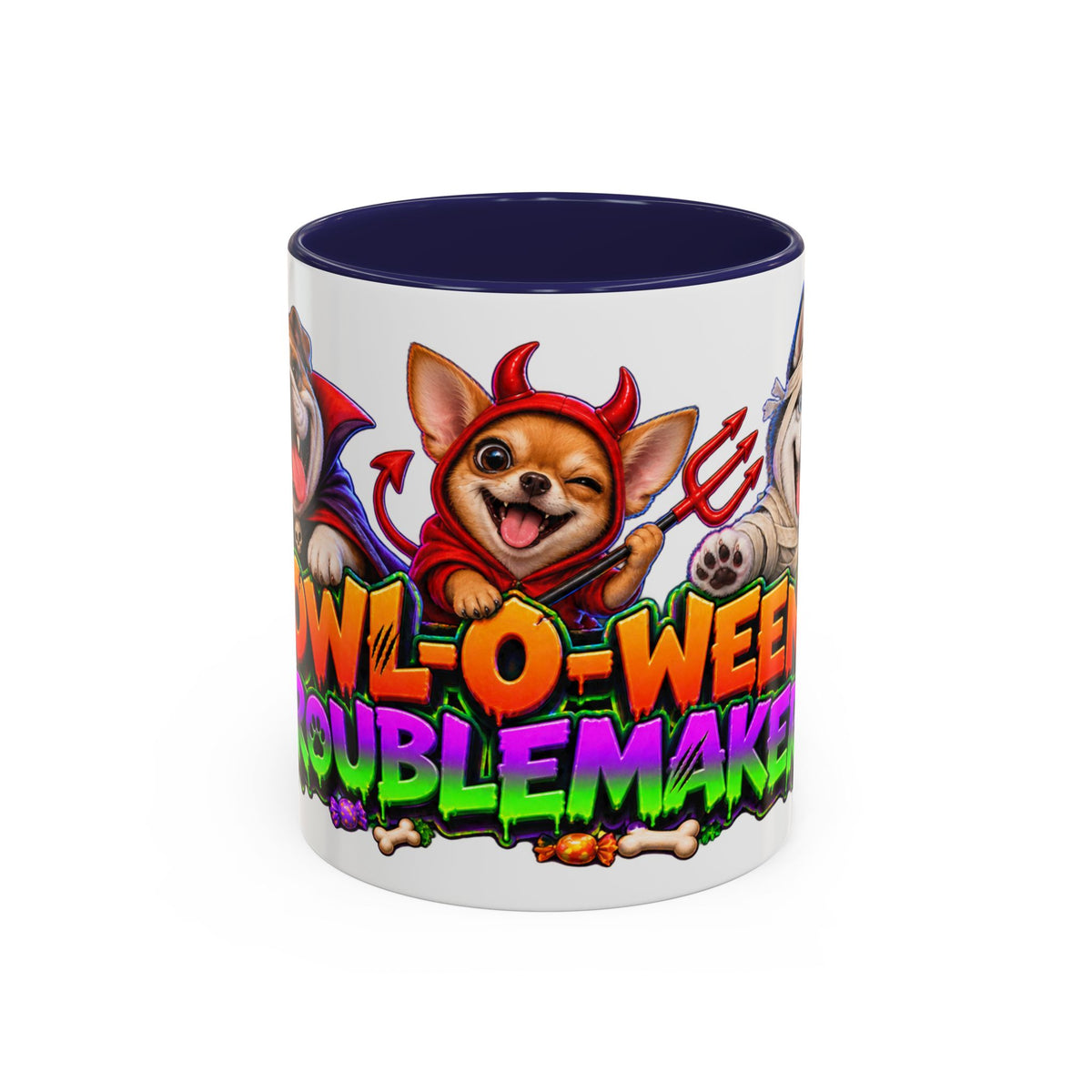 Howl-O-Ween Troublemakers Costume Dogs Halloween White Mug