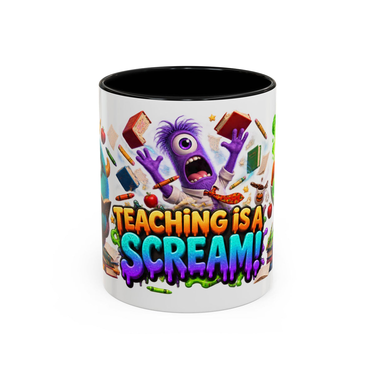 Teaching Is a Scream Monster Teacher Halloween White Mug