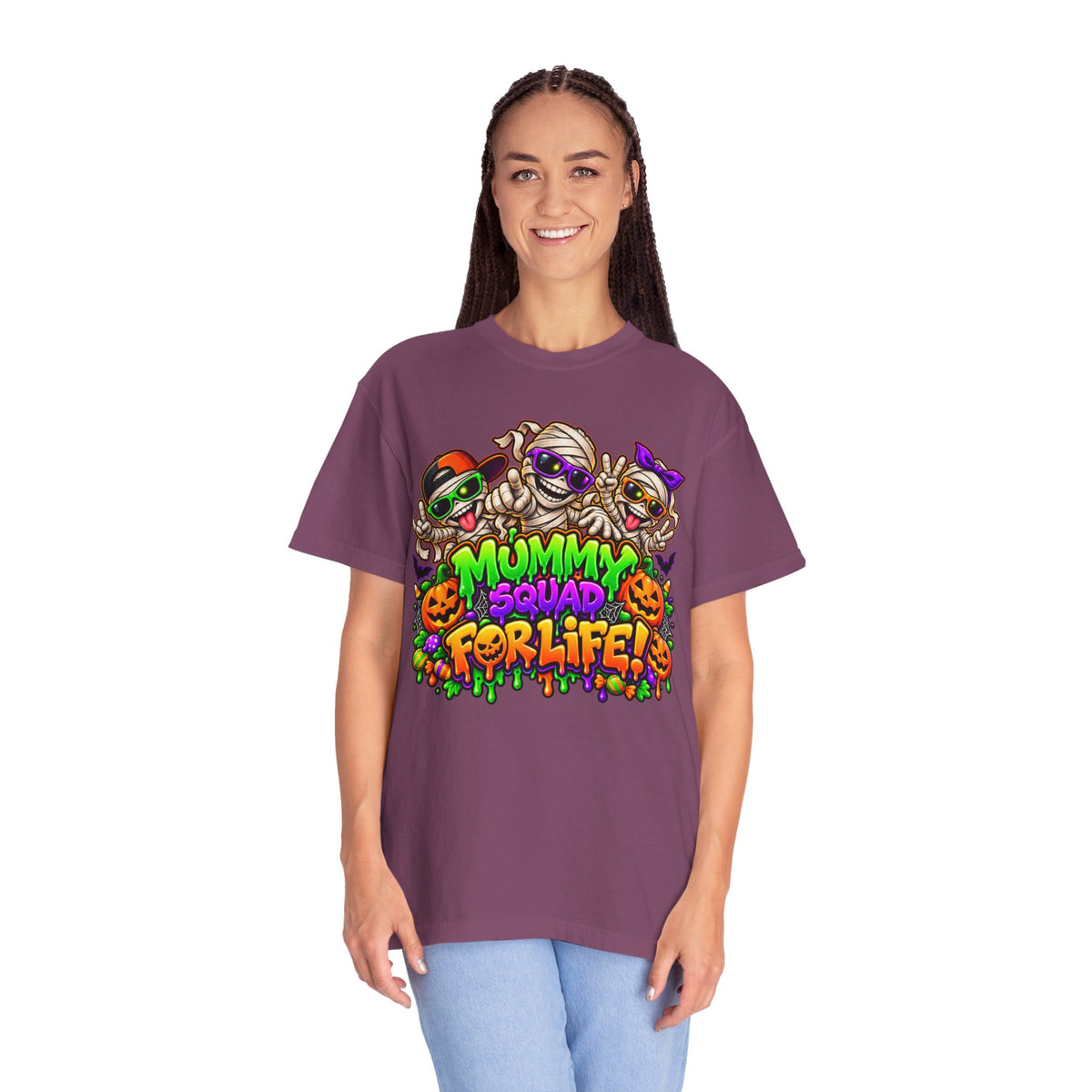 Mummy Squad For Life Halloween T-Shirt – Funny Colorful Mummy Graphic Tee