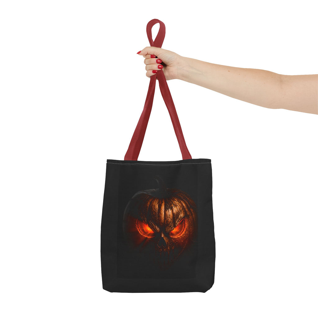 Spider Web Tote Bag — Creepy Red-Eyed Spider Halloween Grocery Tote