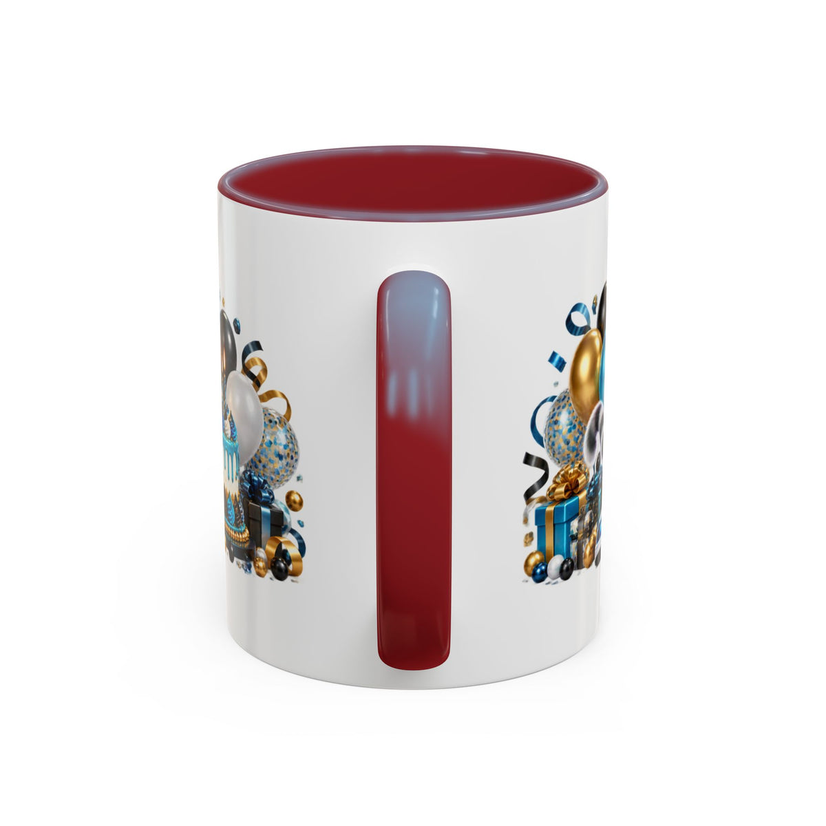 Happy Birthday White Tiger Mug – Colorful 3D Birthday Gift – White Coffee Mug