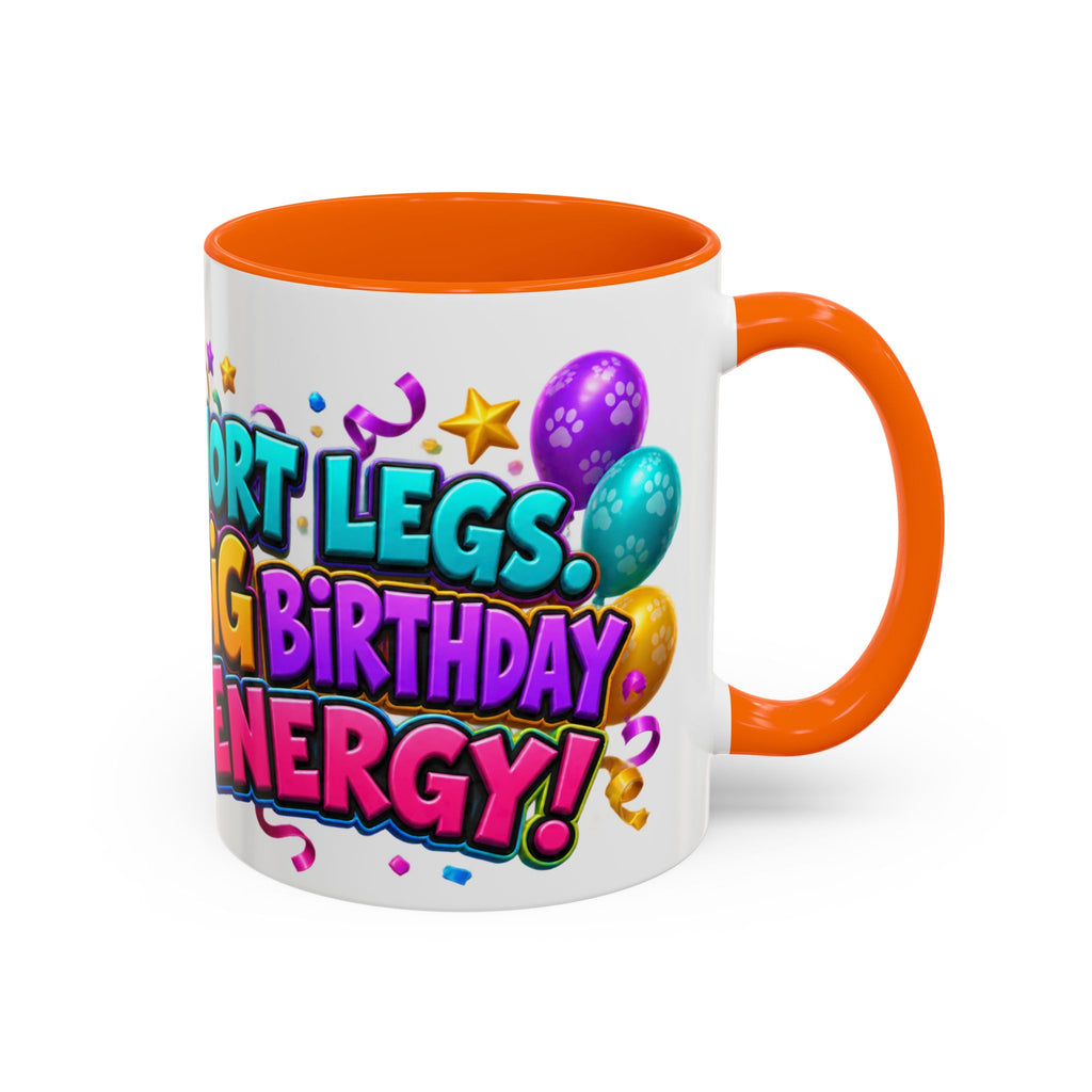 Short Legs Big Birthday Energy Basset Hound White Mug