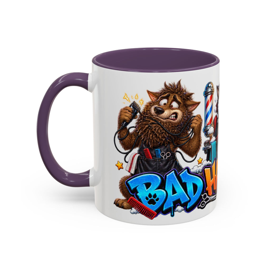 Bad Hair Night Funny Werewolf Barber Halloween White Mug