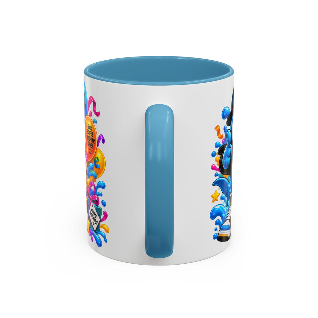 BIRTHDAY? LET’S MAKE WAVES! White Ceramic Mug – Funny Shark Birthday Coffee Cup – Original FestoraShop Design