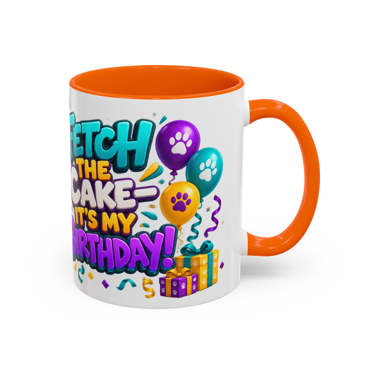 Beagle Birthday Mug – Fetch the Cake White Ceramic Coffee Cup