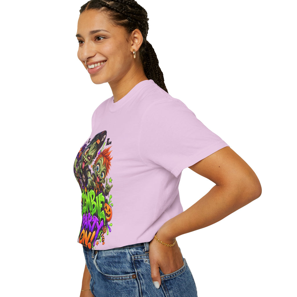 Zombie Party On! – Halloween Zombie Crew Graphic T-Shirt