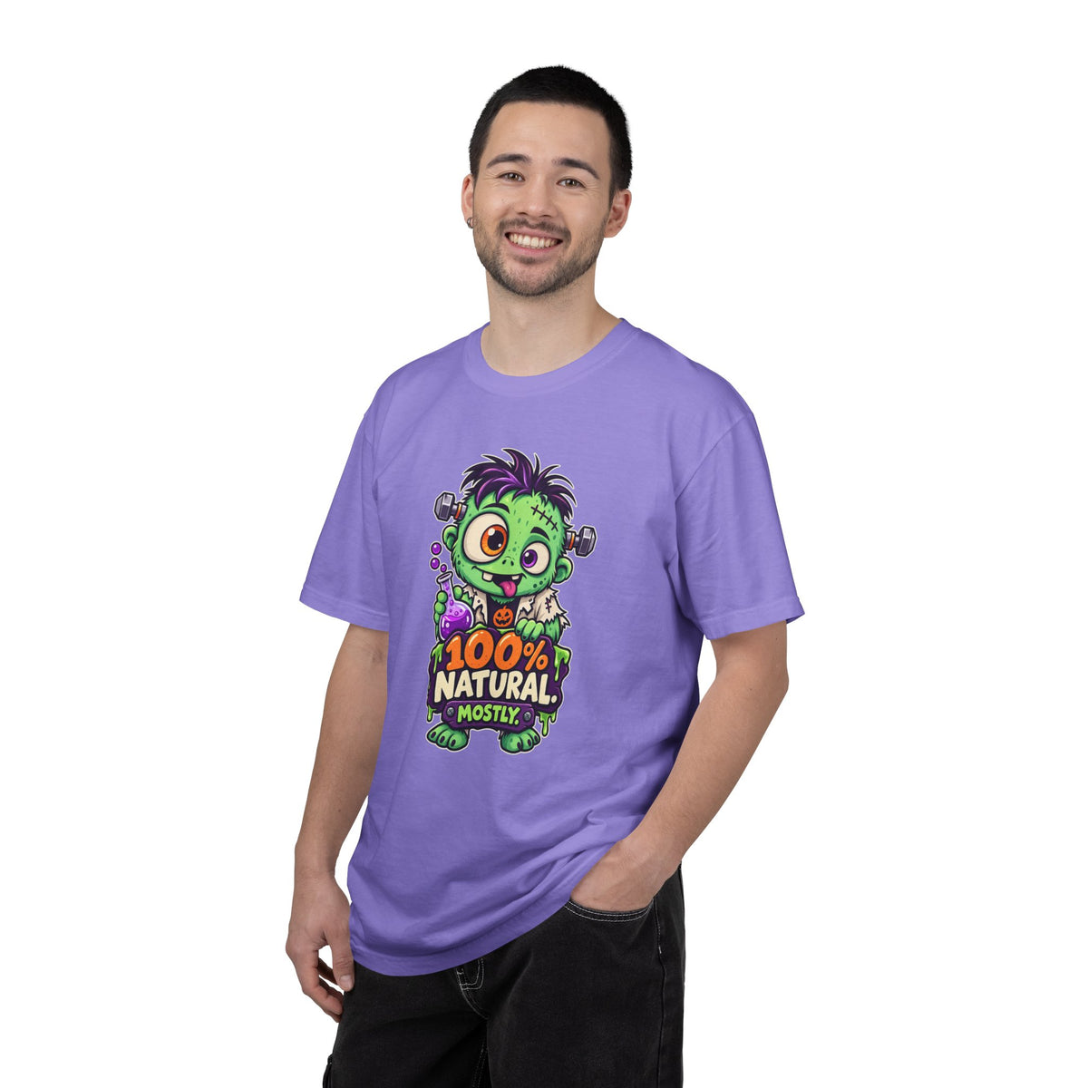 100% Natural. Mostly. – Cute Halloween Lab Monster T-Shirt