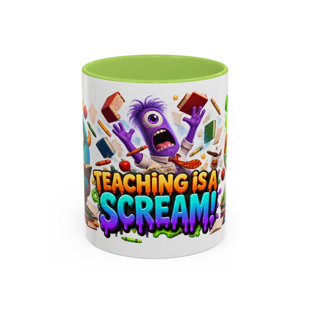 Teaching Is a Scream Monster Teacher Halloween White Mug