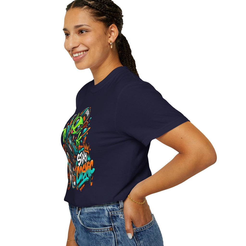 Alien Streetwear T-Shirt — “Stay Cosmic” Graphic Tee
