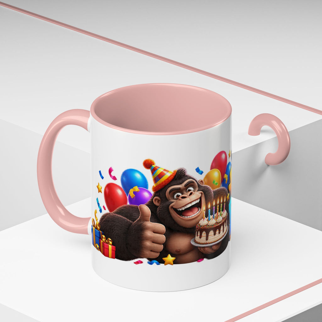 Gorilla Happy Birthday Mug - Colorful 3D Celebration Design