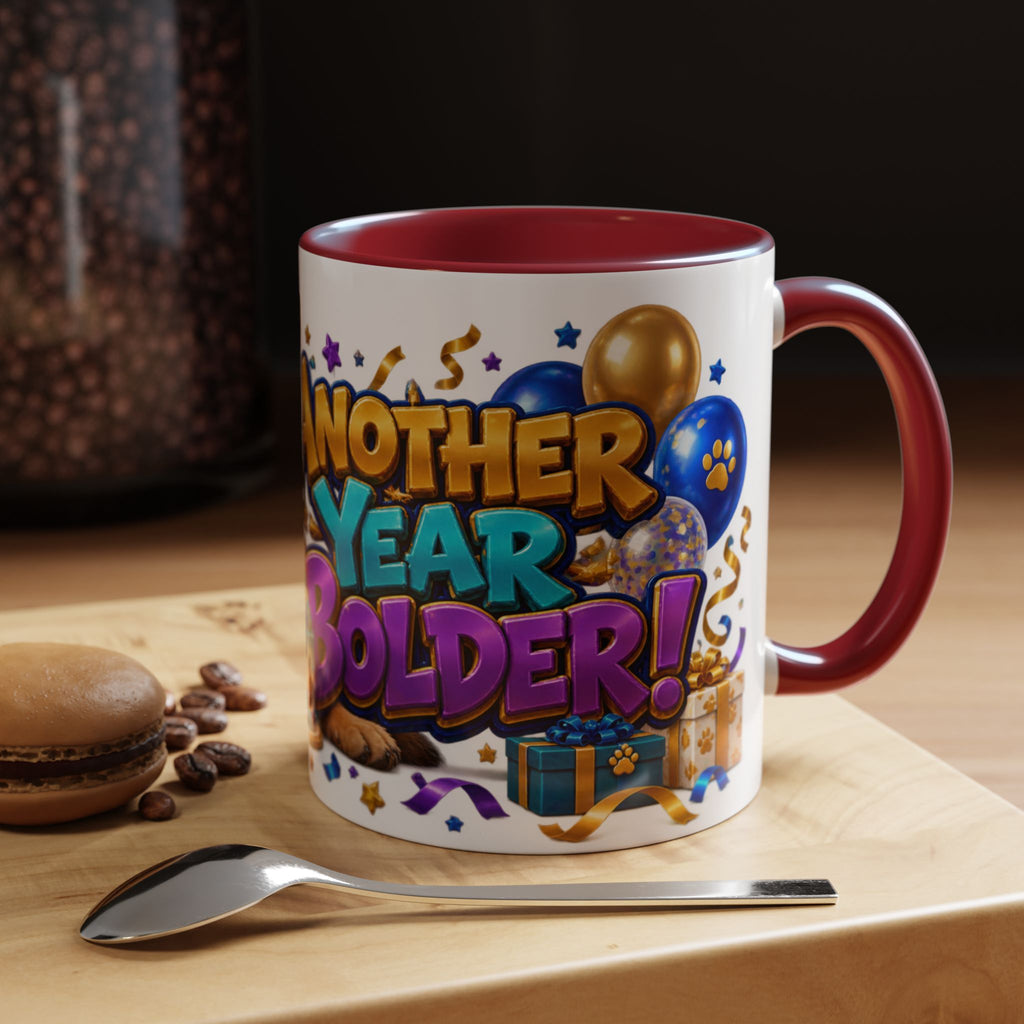 German Shepherd Birthday Mug – Another Year Bolder White Coffee Cup