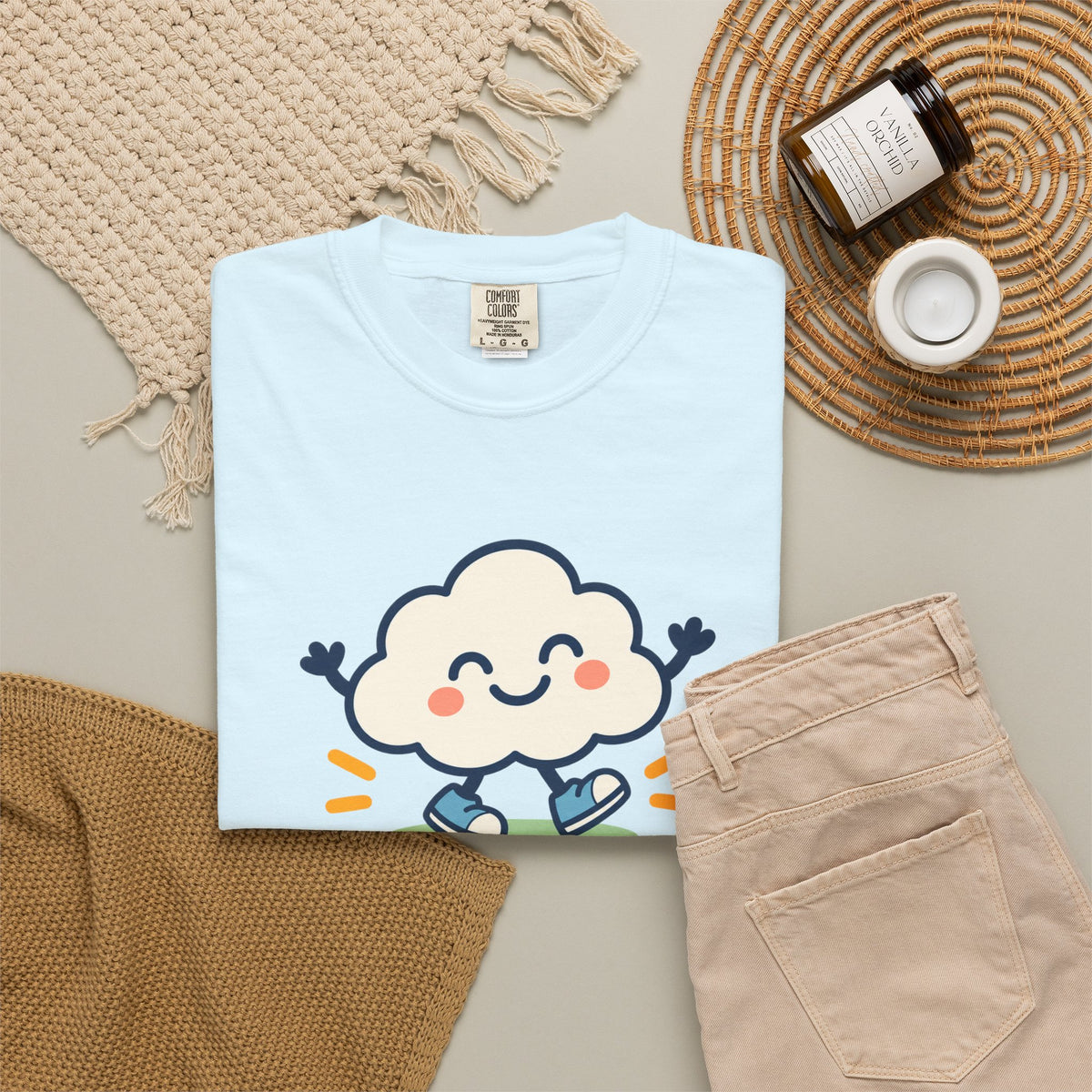 Take It Easy – Happy Cloud Graphic T-Shirt | Festora Everyday