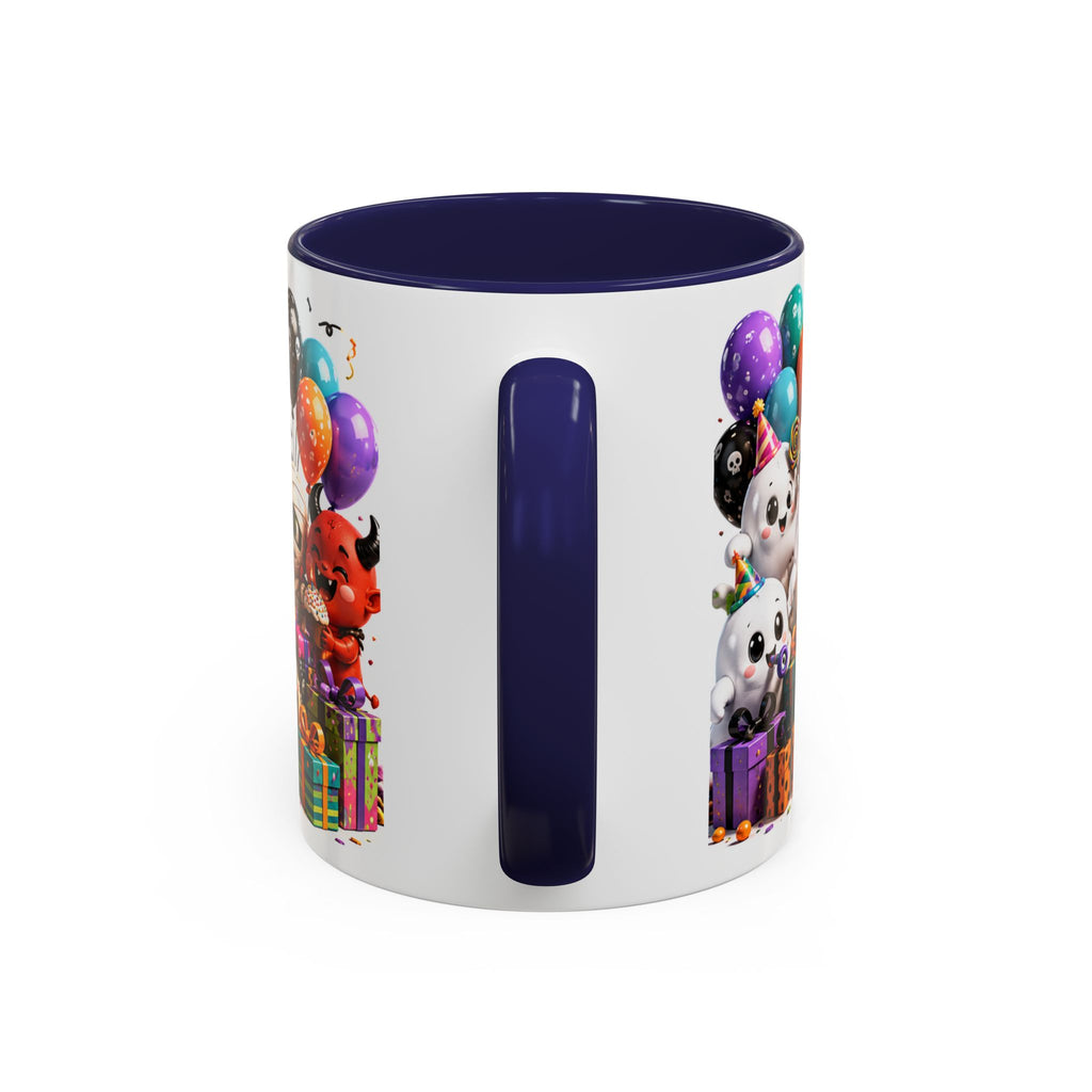 Happy Birthday Accent Coffee Mug — Colorful 3D Birthday Party Design (11/15oz)