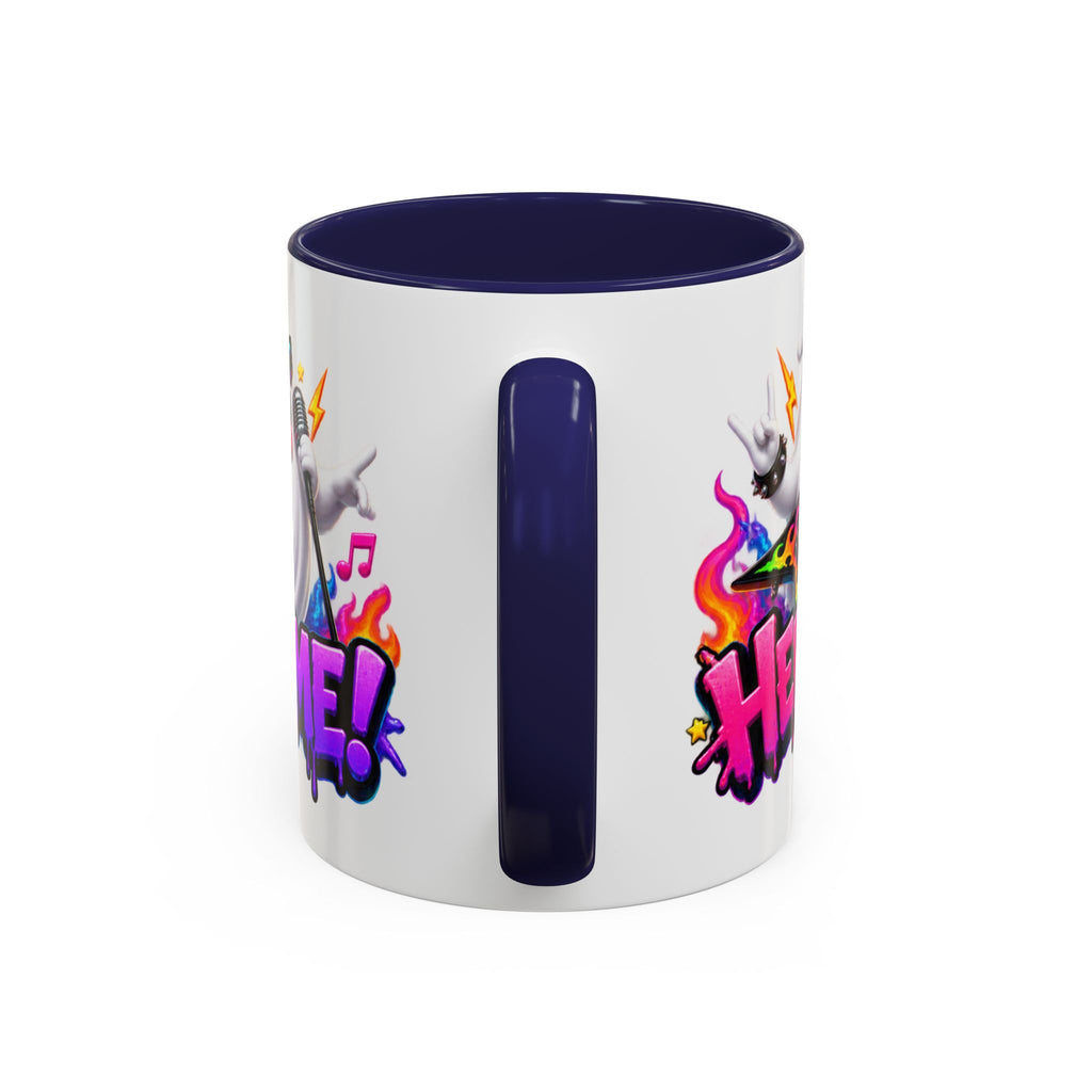Here for a Boo Time Halloween Ghost Rock Band White Mug