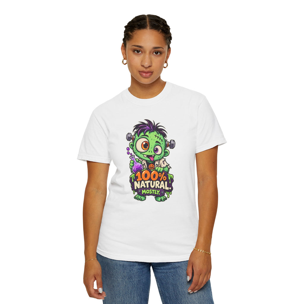 100% Natural. Mostly. – Cute Halloween Lab Monster T-Shirt