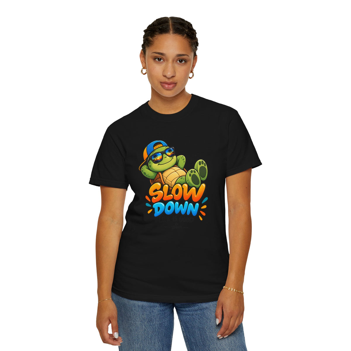 Slow Down, Life Is Good – Turtle Graphic T-Shirt | Festora Everyday