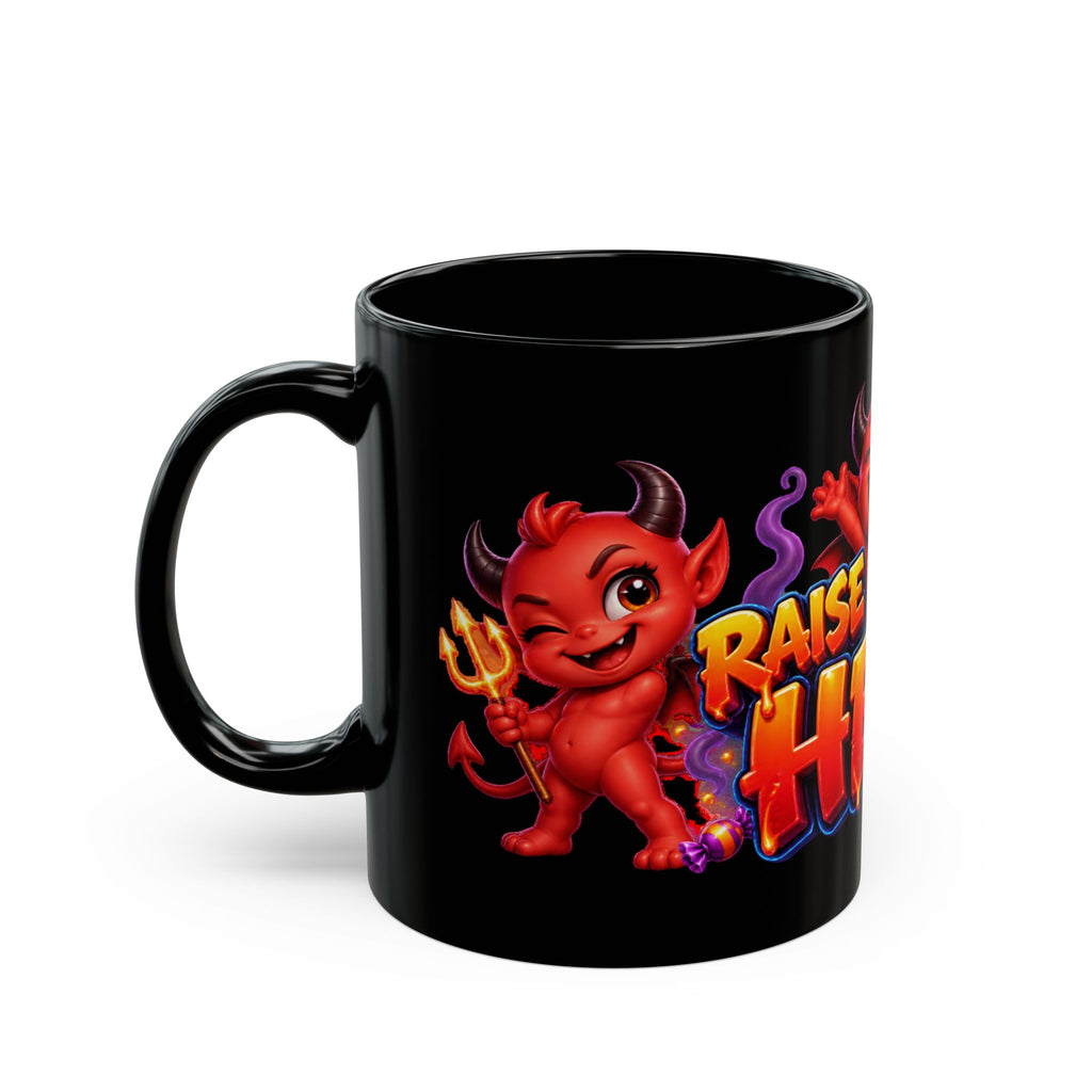 Mischievous Little Devil Halloween Black Mug